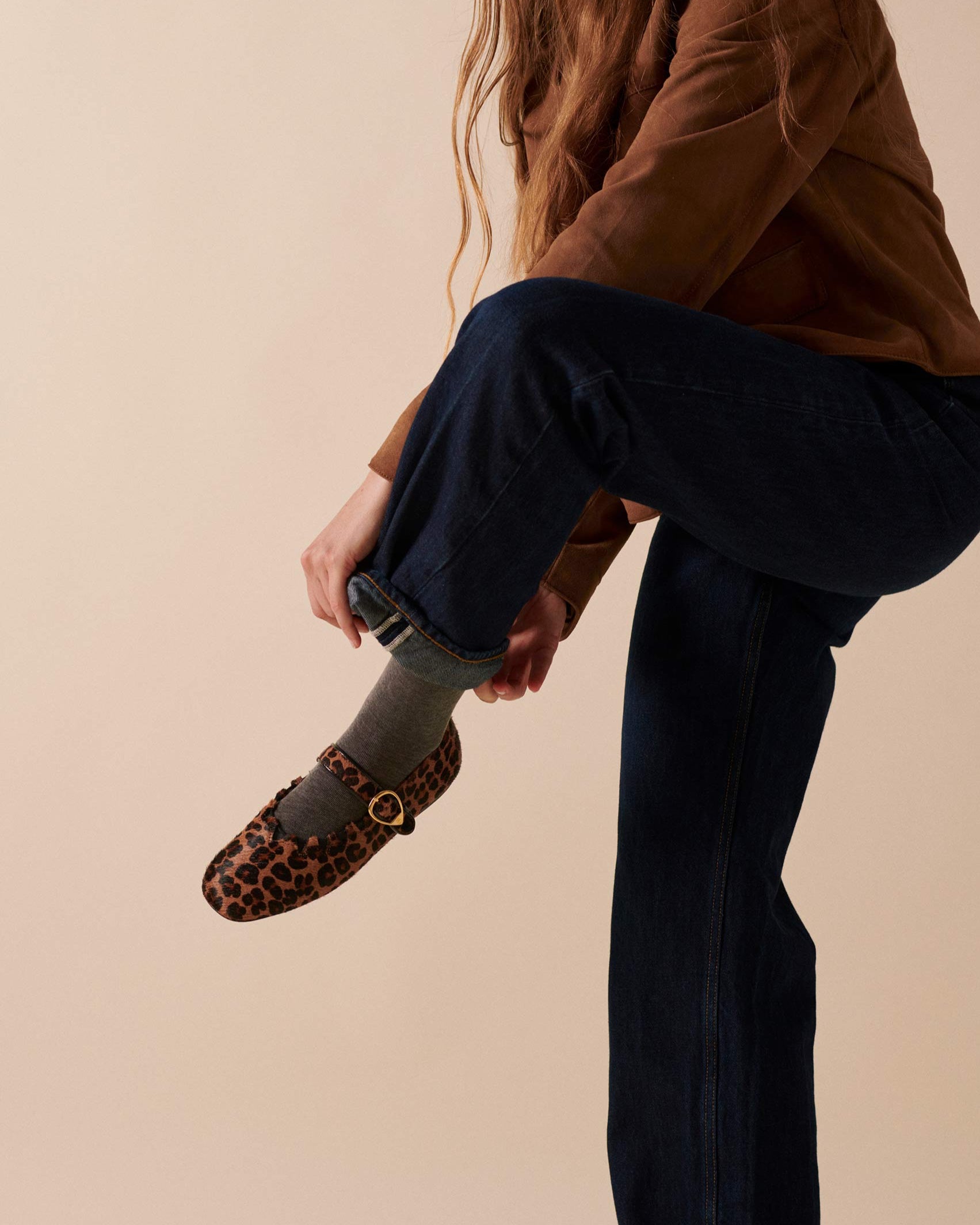 Ginger-leopard-ballerina-flat-portee