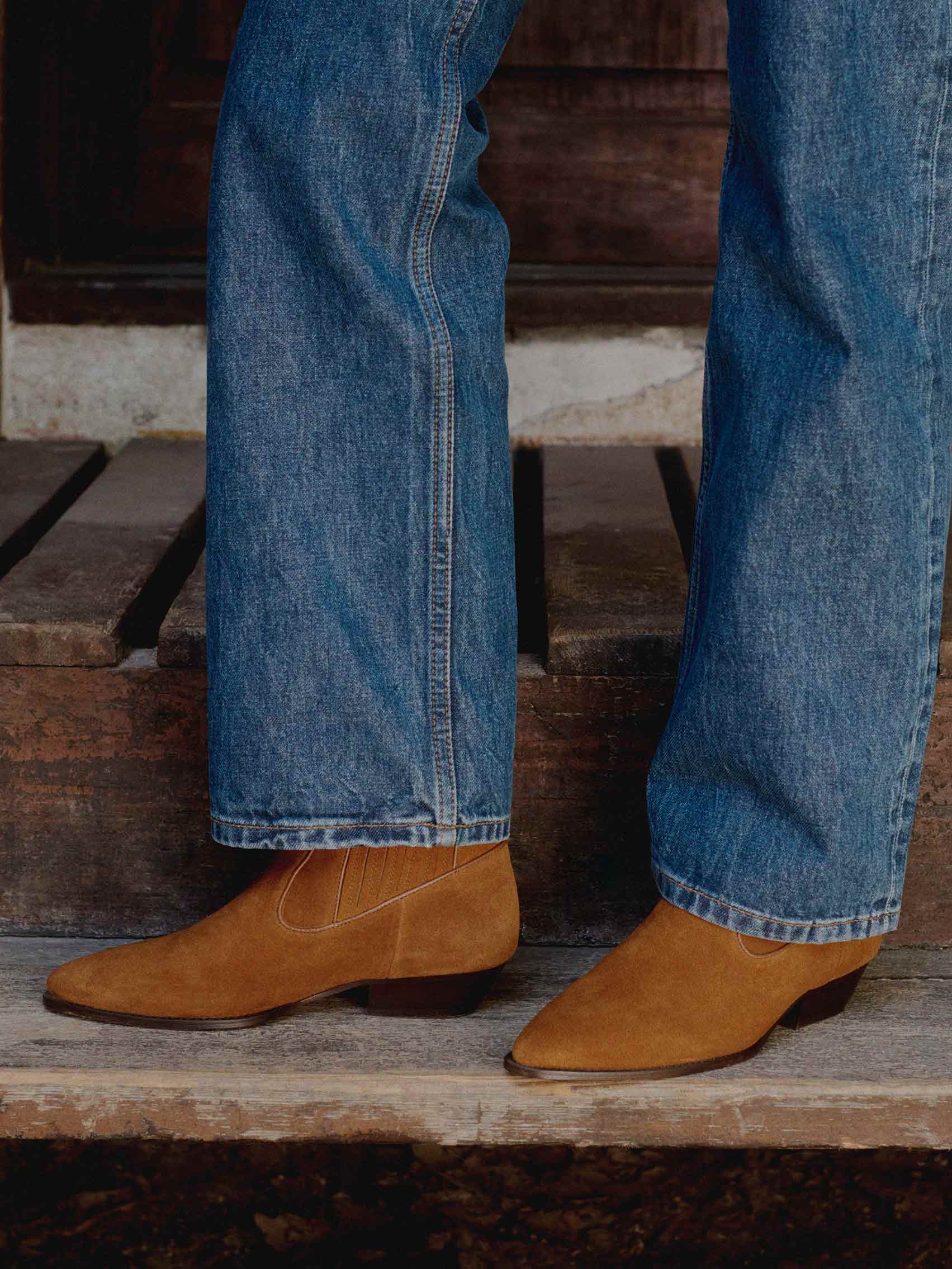 Socque-Abbey-Santiag-Daim-Camel-Portee