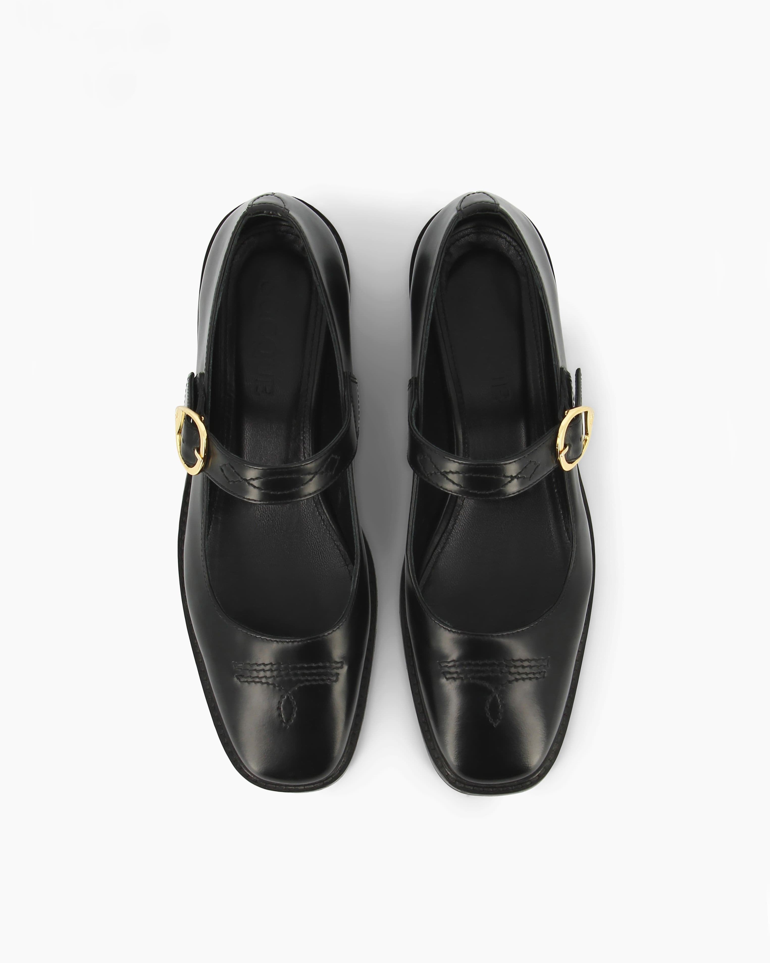 Socque-Ballerine-Maryjane-Dolly-Cuir-Polido-Noir-top