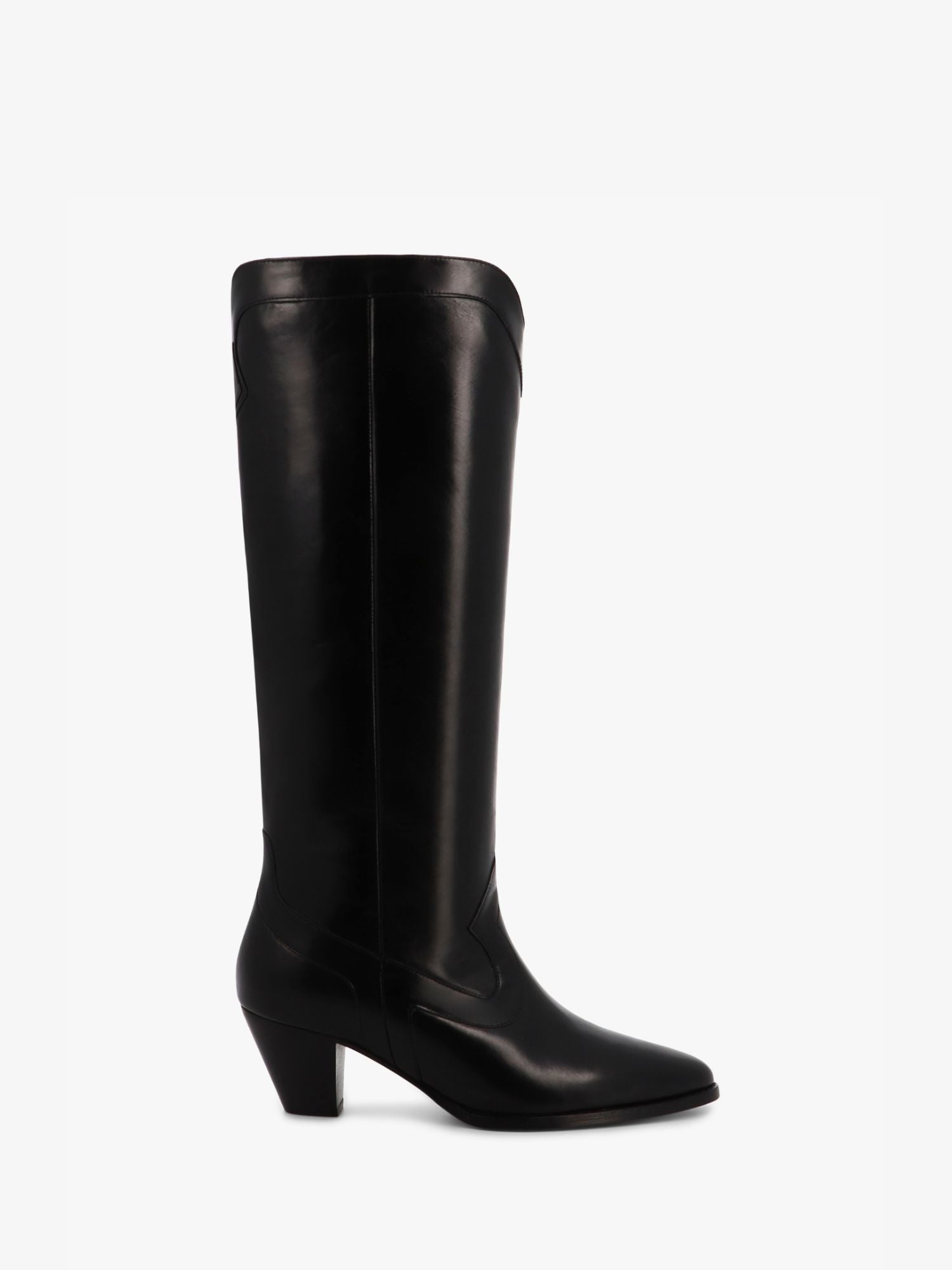 Socque-Dakota-Noir-Black-Botte-Haute-Cuir-Santiag-Profil
