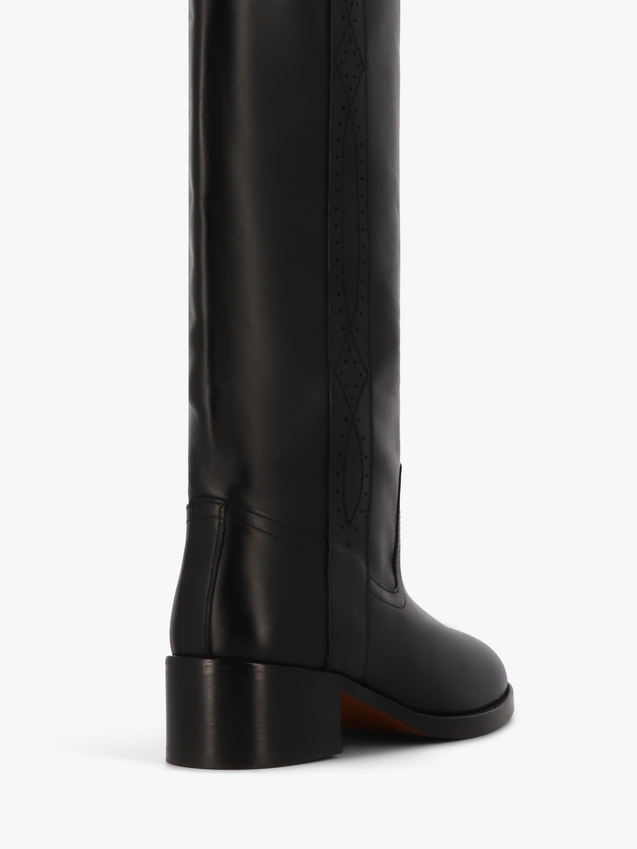 Socque-Dune-Cuir-Noir-Botte-Camarguaise-Talon-Back