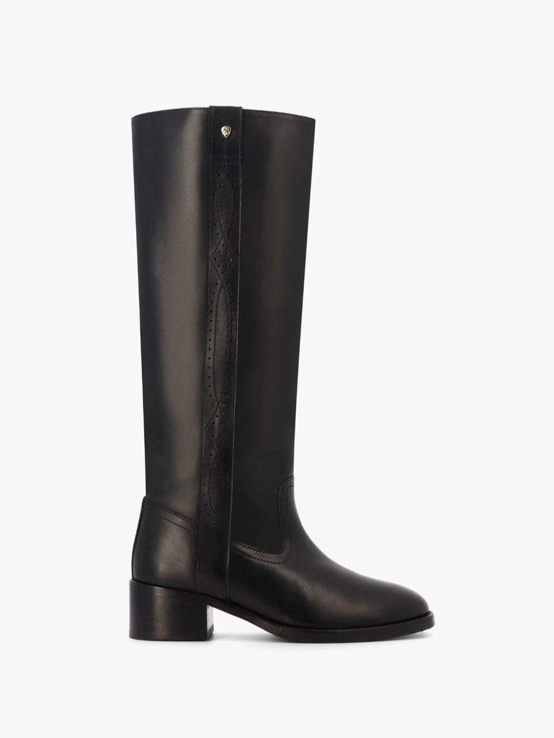 Socque-Dune-Cuir-Noir-Botte-Camarguaise-Talon-Profil