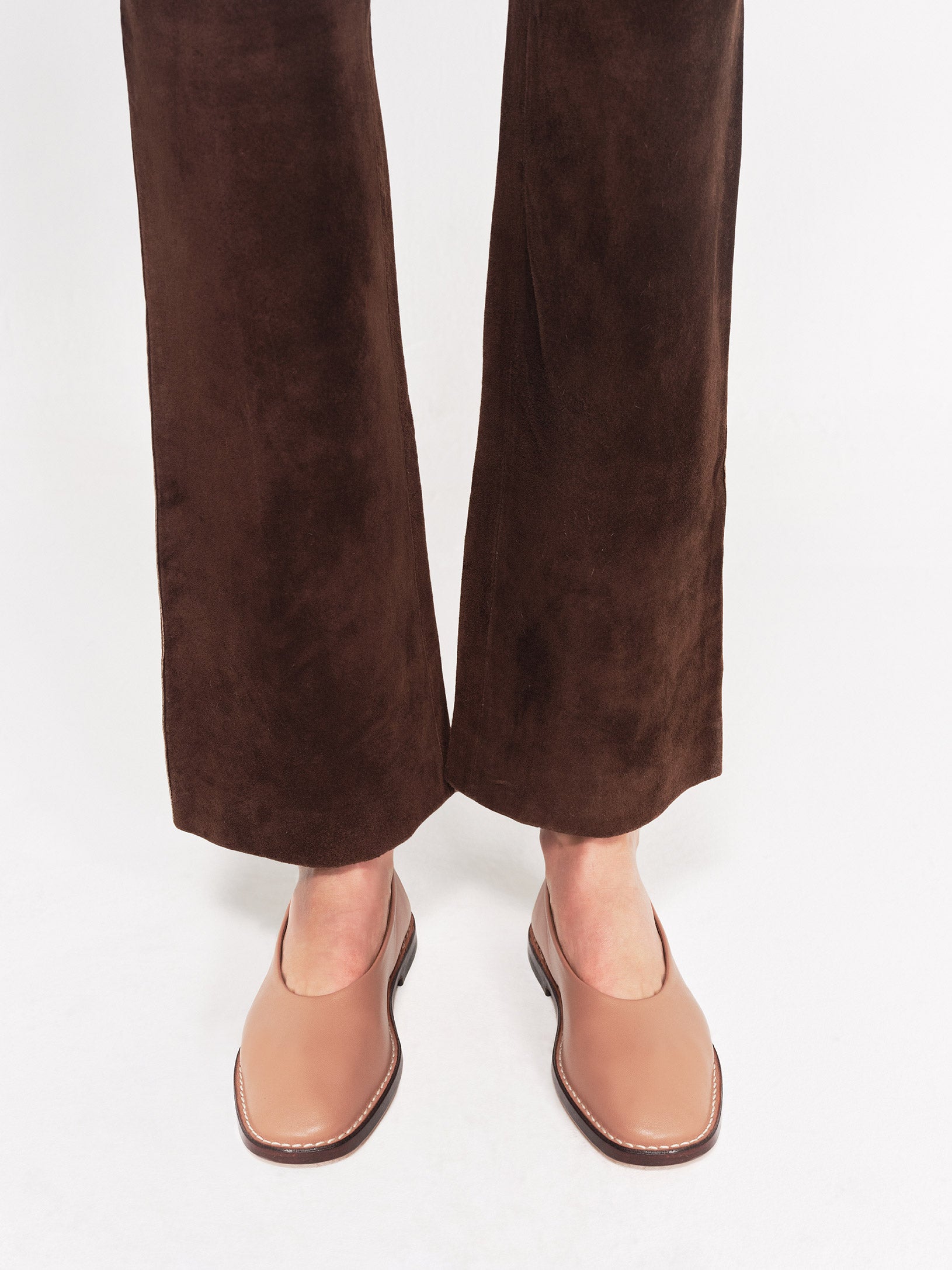 Socque-Etche-Camel-Ballerine-cuir-Portee