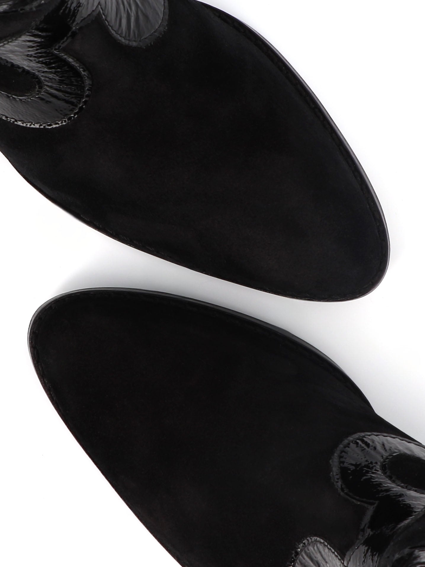 Socque Paris - Georgia Noir - Bottine mid talon moyen hauteur cheville daim noir