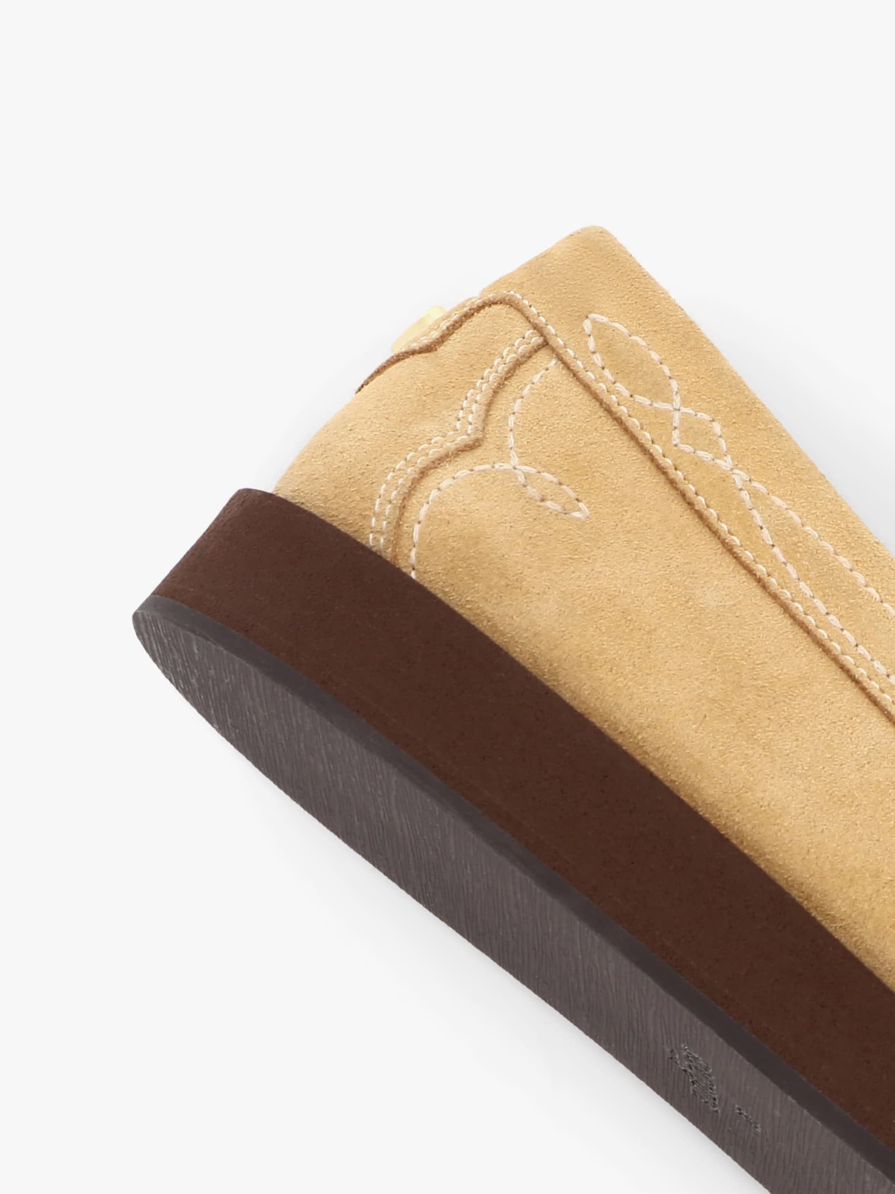 Socque-Mocassin-Indien-Totem-Daim-Sable-Detail