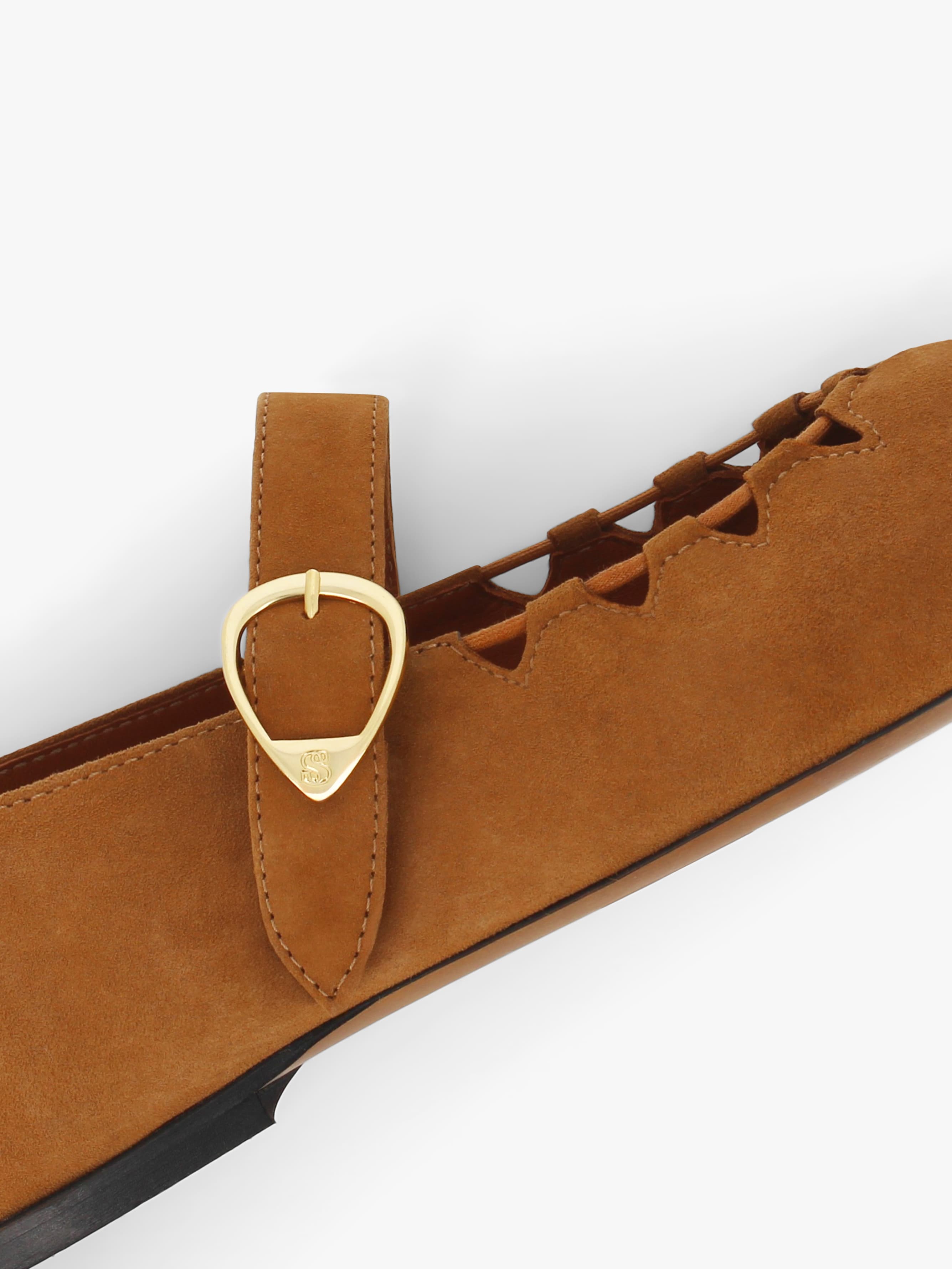 Socque-Paris-Ballerine-Babies-Ginger-Daim-Camel-Top-Detail-Side