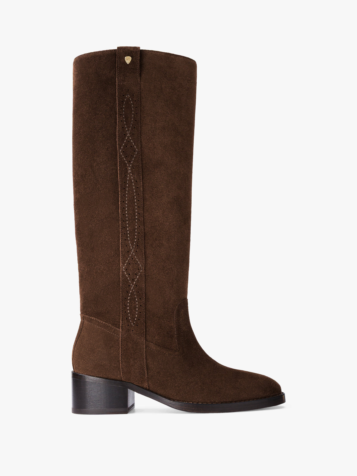 Socque-Paris-Botte-Dune-Haute-Daim-Chocolat-Profil
