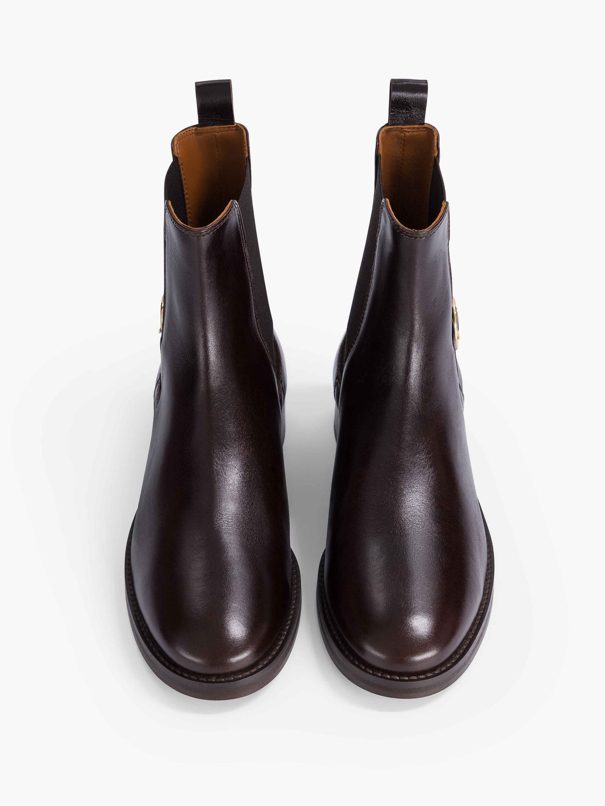 Socque-Paris-Bottine-Chelsea-Camden-Cuir-Chocolat-Front