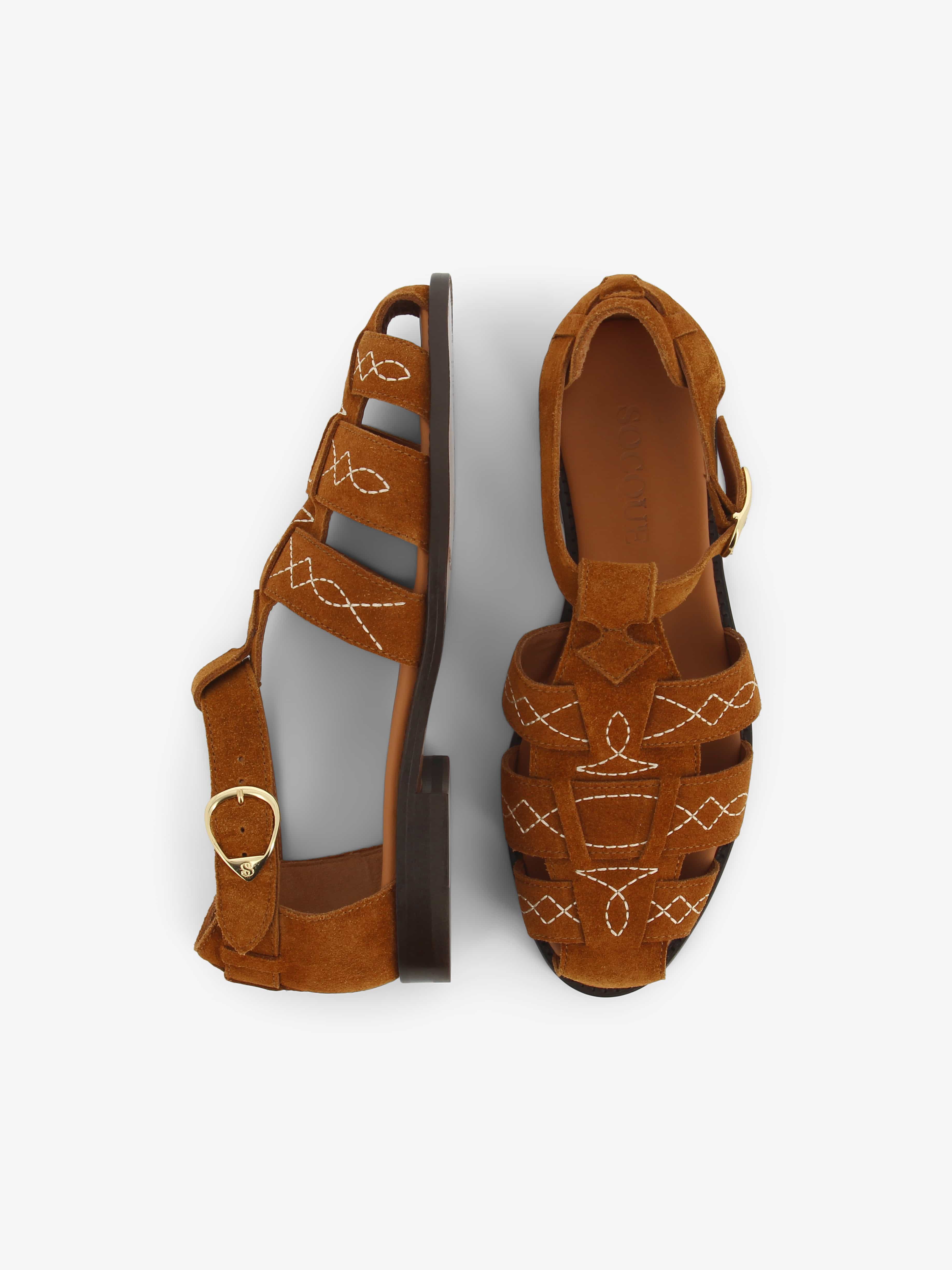 Socque-Paris-Fisherman-Ponza-Daim-Camel-Creme-Top