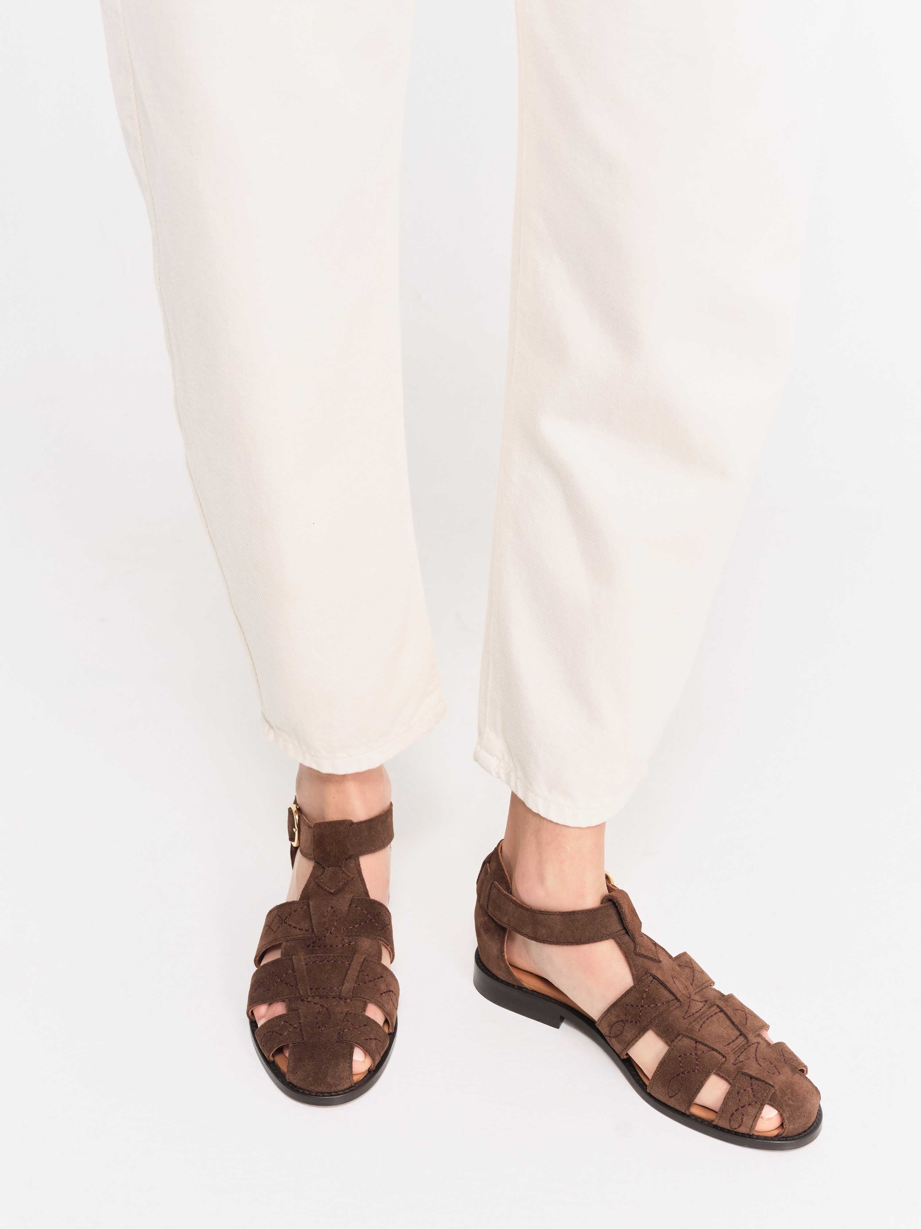 Socque-Paris-Fisherman-Ponza-Daim-Chocolat-Portee