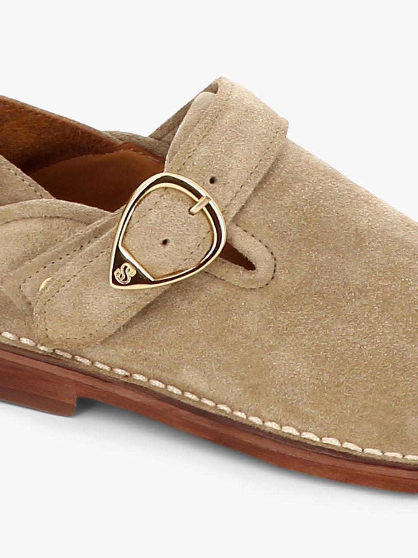 Socque-Paris-Lucca-Daim-Taupe-Mule-Detail