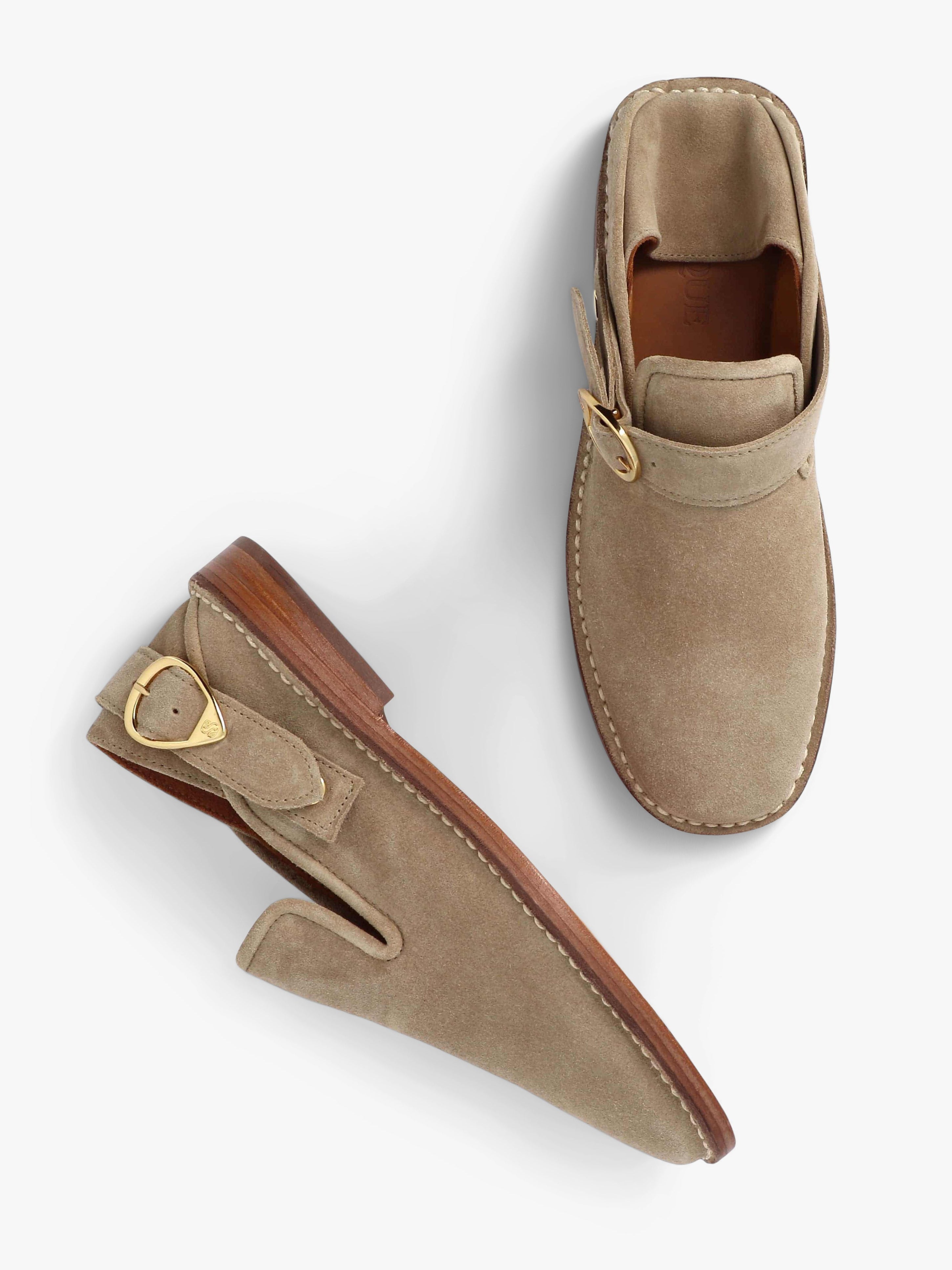 Socque-Paris-Lucca-Daim-Taupe-Mule-Top