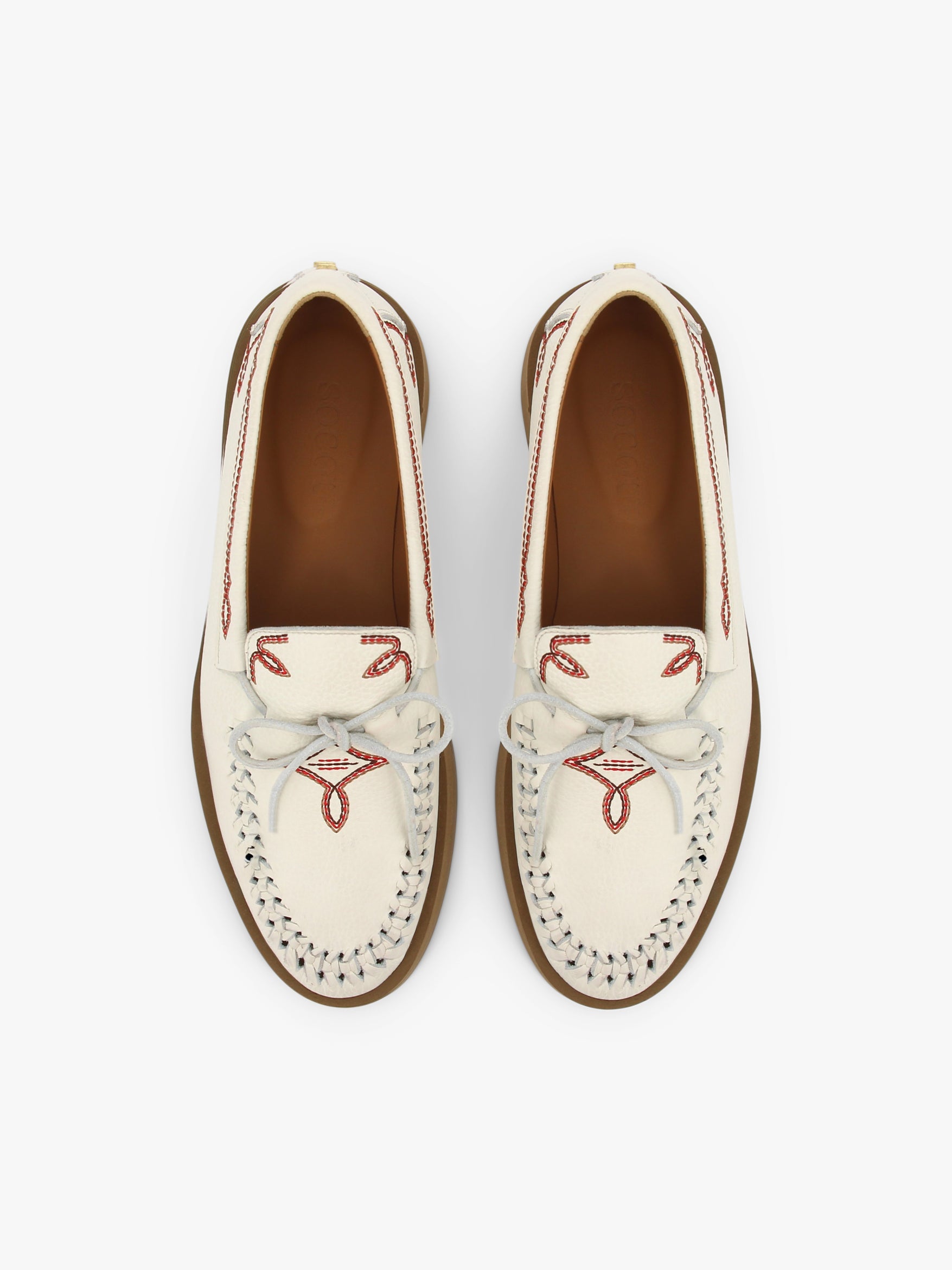 Socque-Paris-Mocassin-Indien-Cuir-Creme-Top