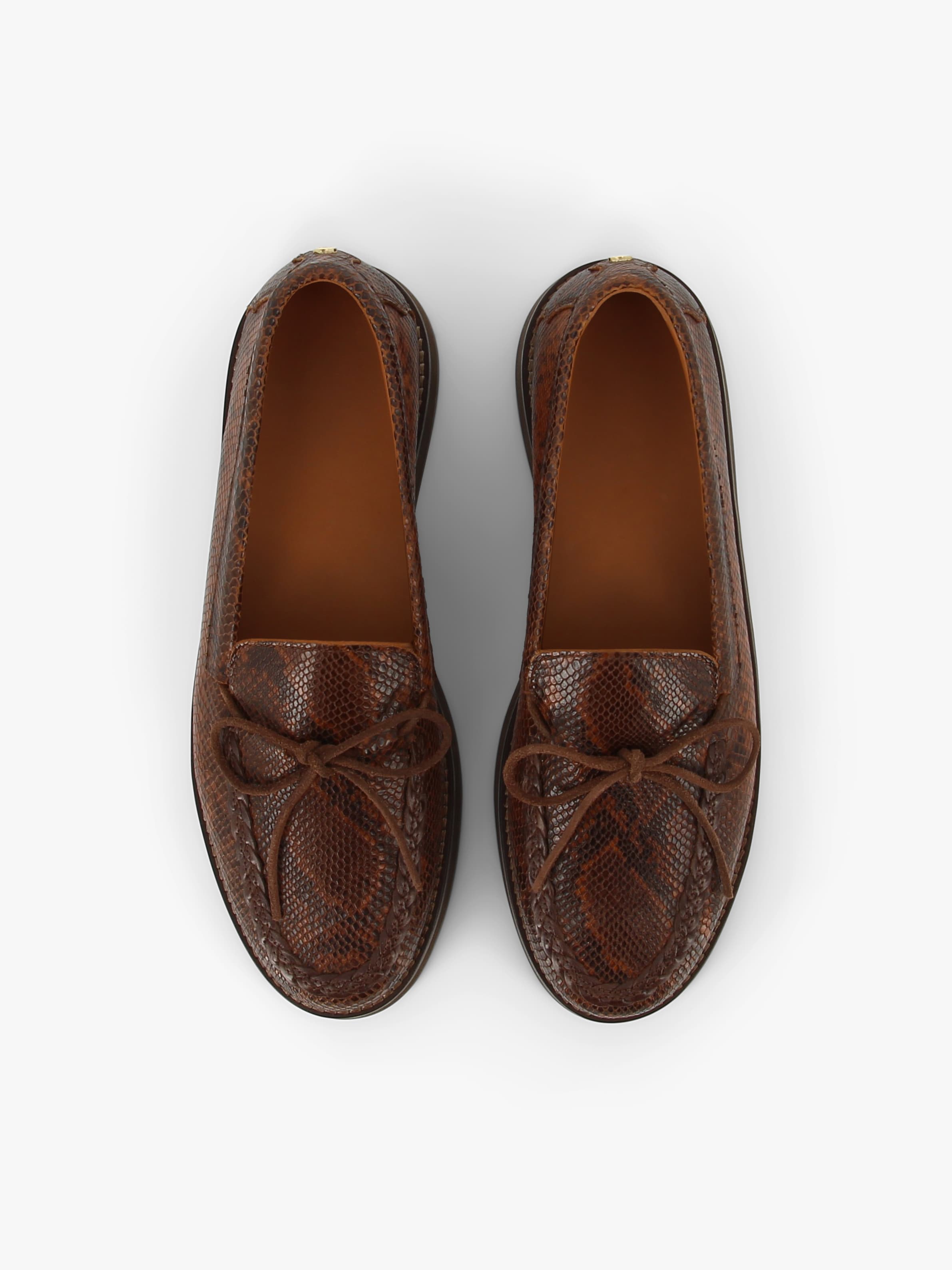 Socque-Paris-Mocassin-Totem-Cuir-Python-Vue-Top