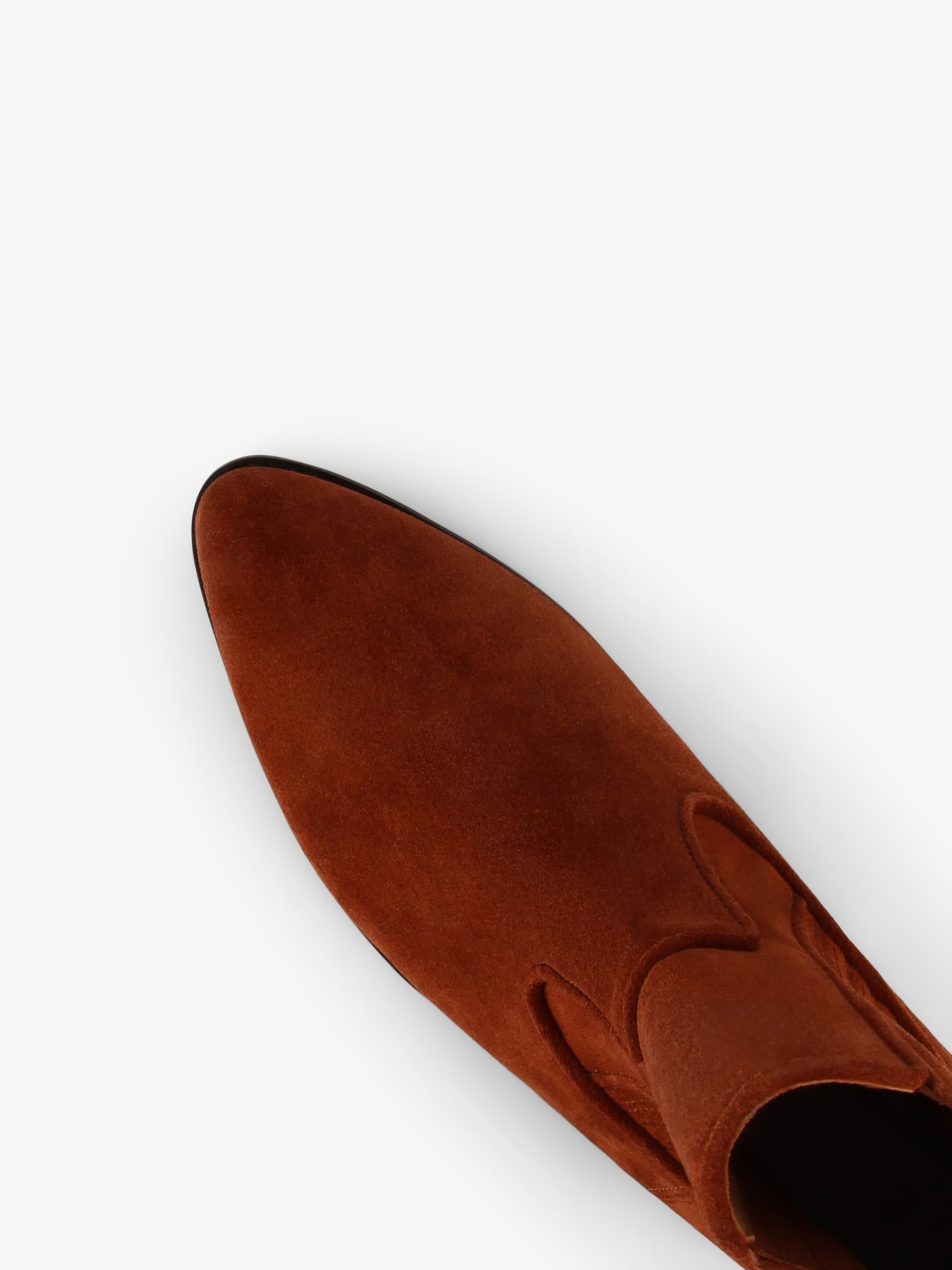 Socque-abbey-rouge-bottine-santiag-cuir-daim-Detail