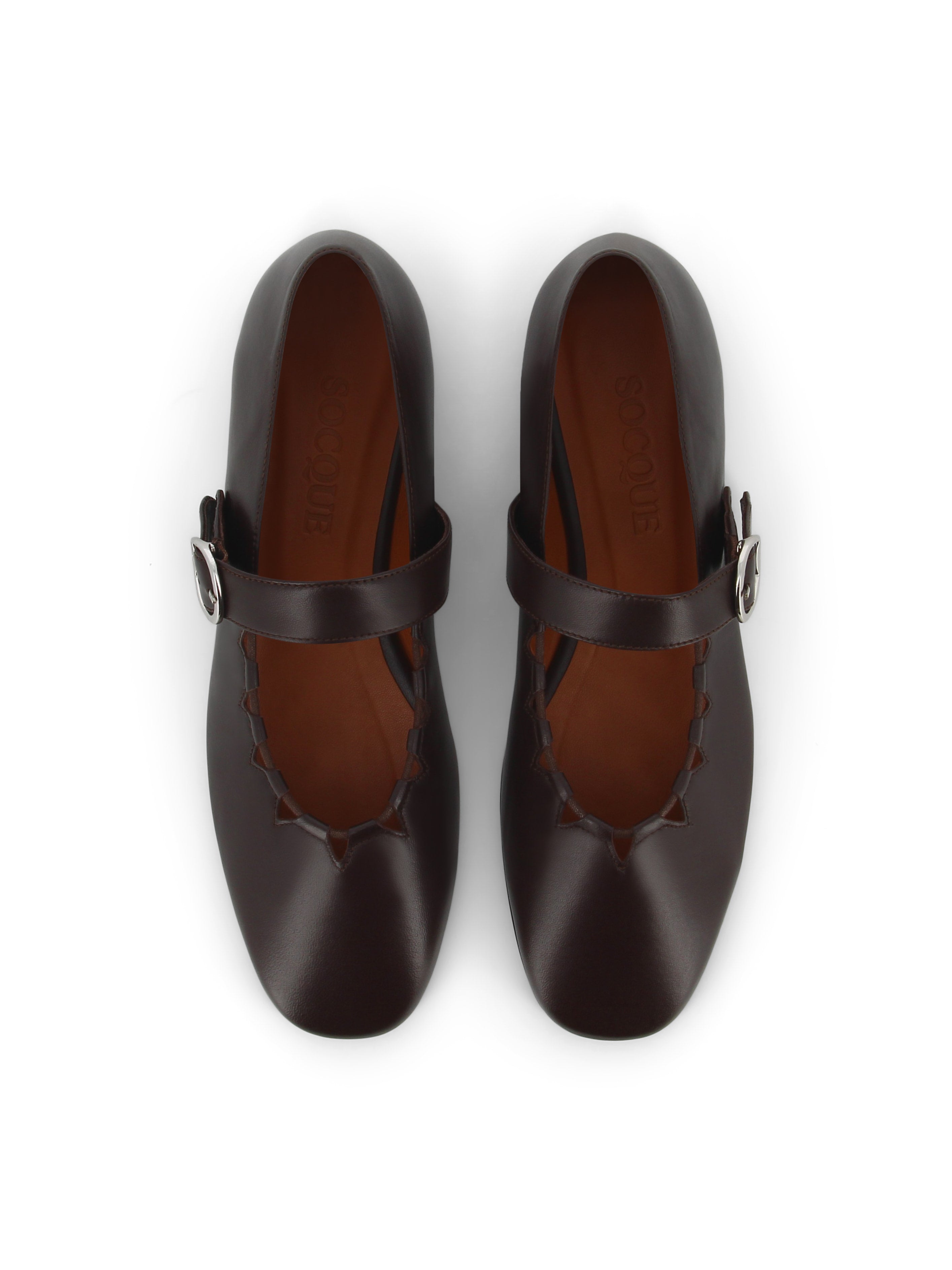 Socque-ballerine-plate-Ginger-Cuir-Chocolat-Top