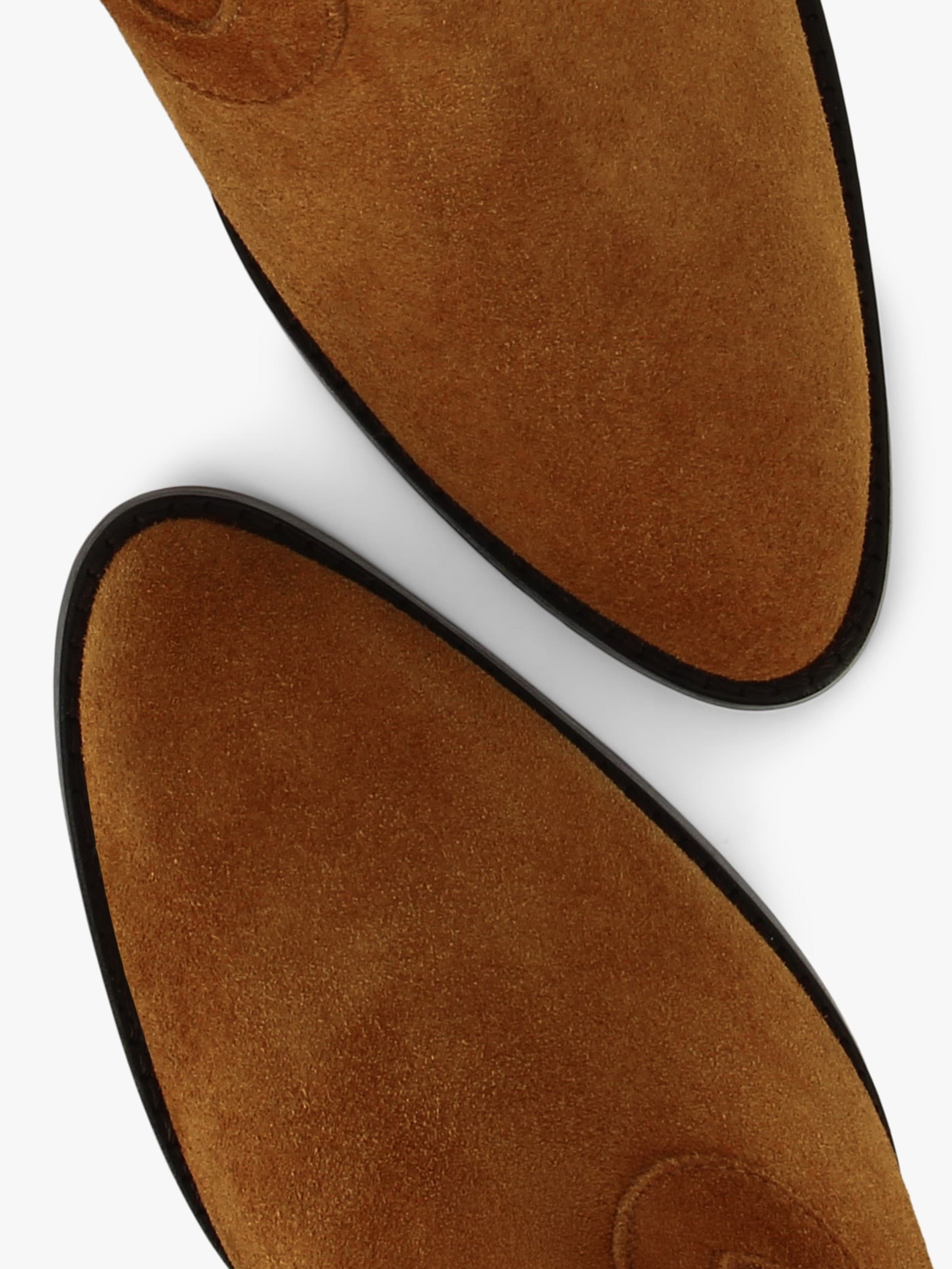 Socque-botte-santiag-dakota-miel-daim-camel-talon-top-vue