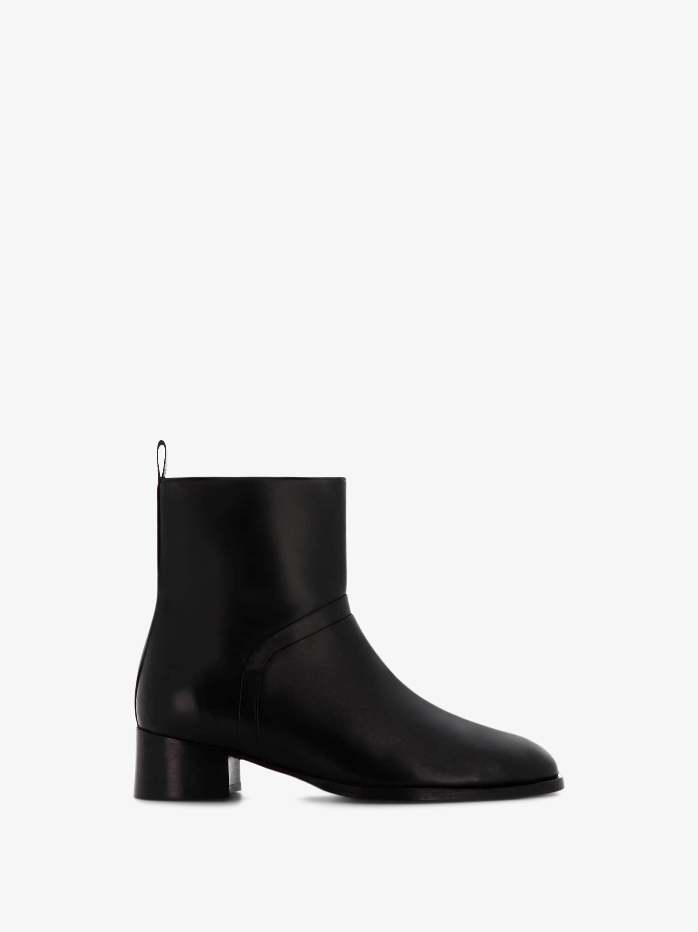 Socque-bottine-beetleboot-Dover-cuir-noir-profil