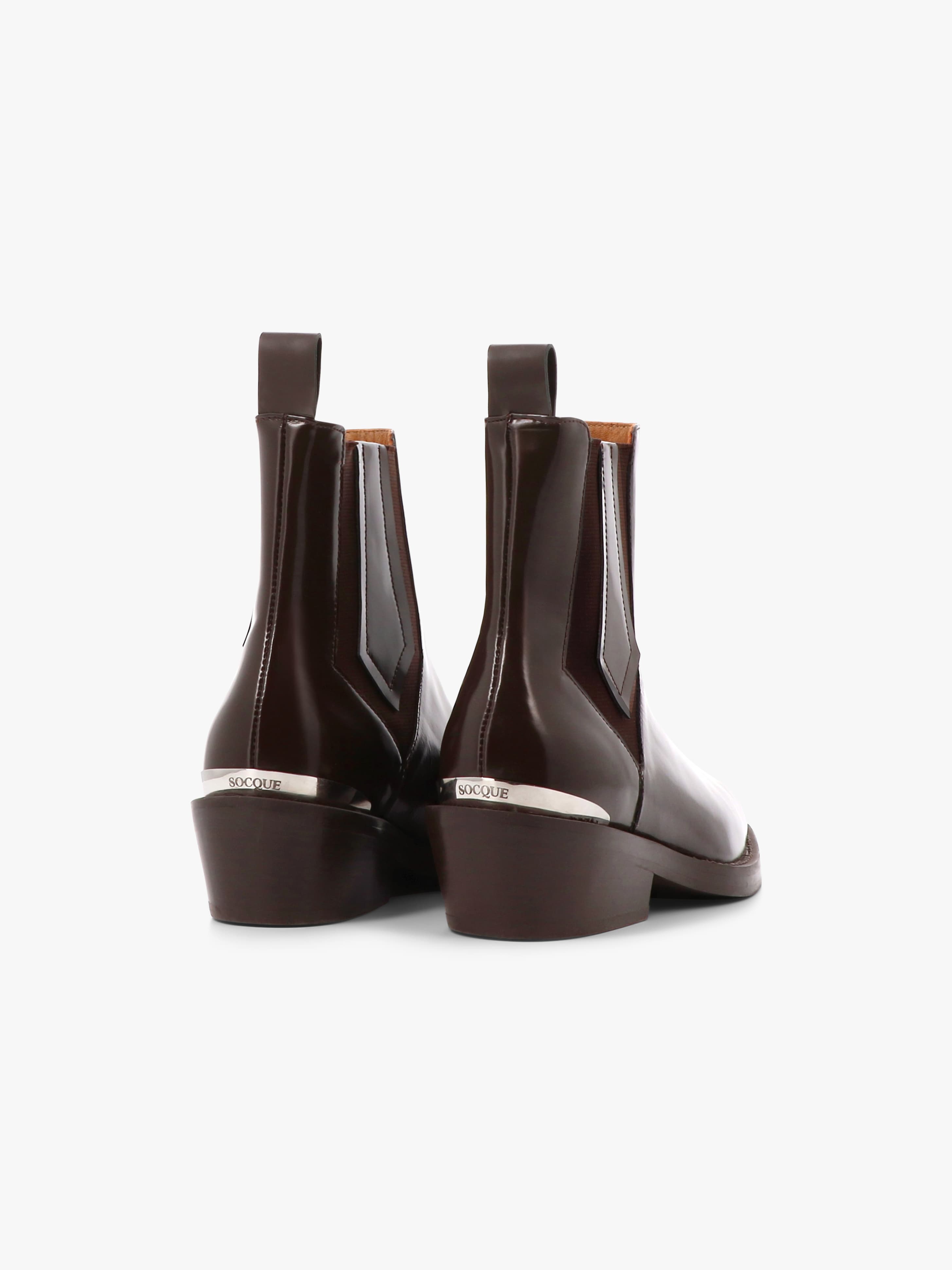 Socque-bottine-chelsea-Clyde-polido-marron-back