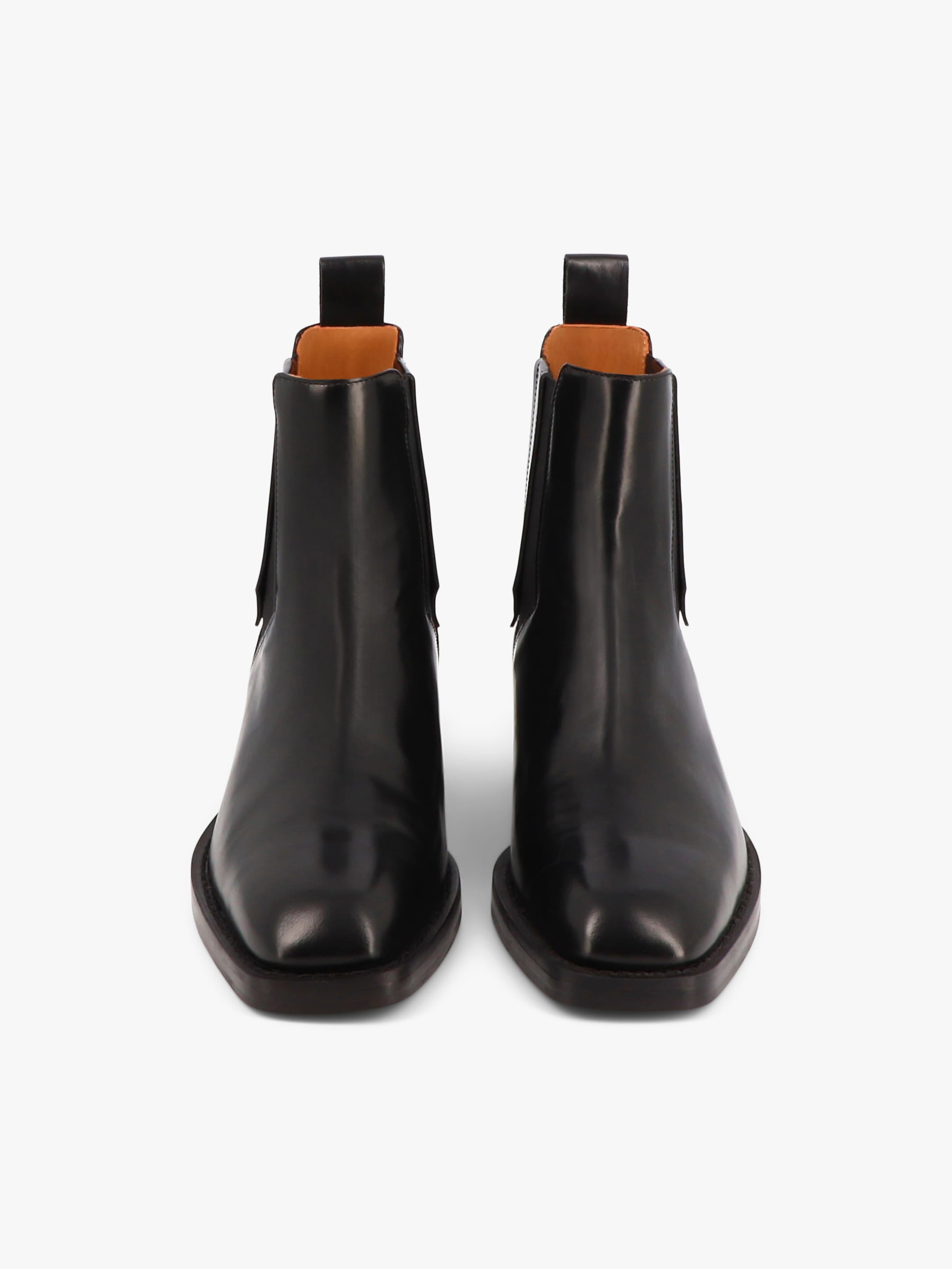 Socque-bottine-chelsea-Clyde-polido-noir-back-front