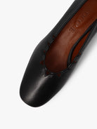 Socque Paris - Moune noir - Ballerine à talon et souple en cuir noir.