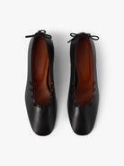 Socque Paris - Moune noir - Ballerine à talon et souple en cuir noir.