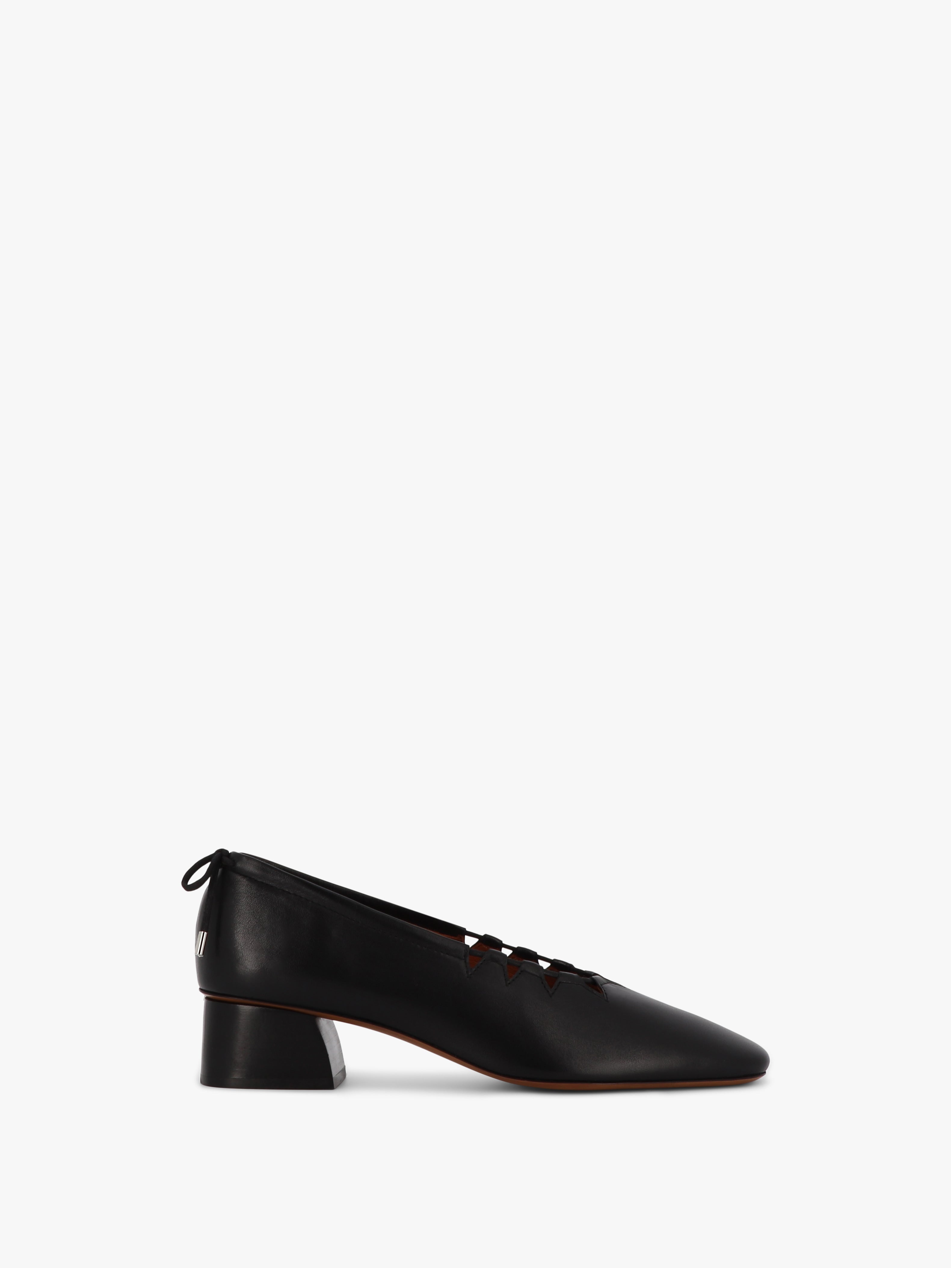 Socque Paris - Moune noir - Ballerine à talon et souple en cuir noir.