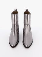 Bottine-Socque-abbey-silver-cuir-argent-face