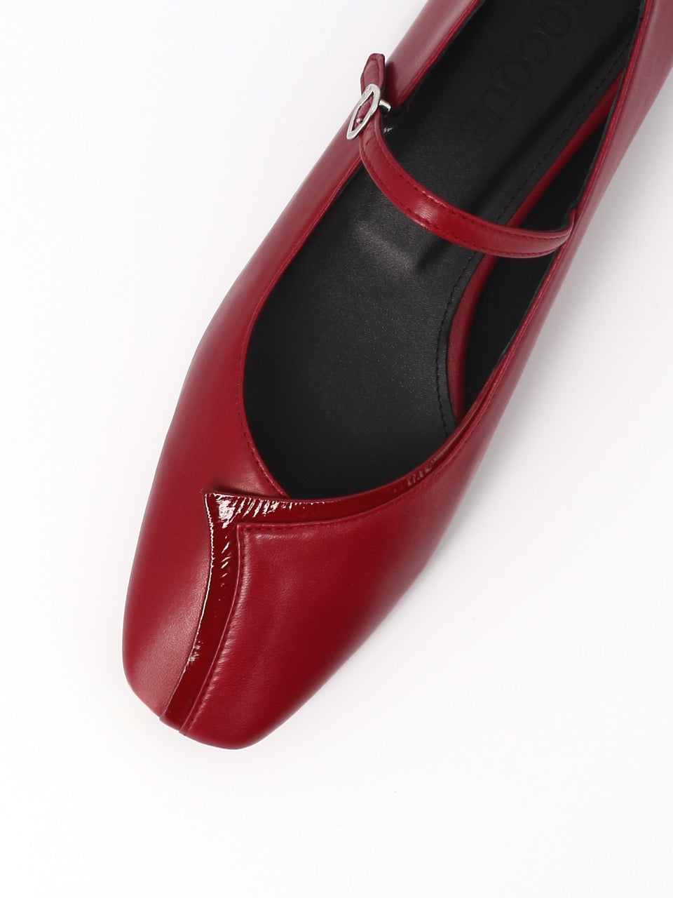 Socque Paris - Ariane Carmin - Ballerine plate en agneau rouge carmin
