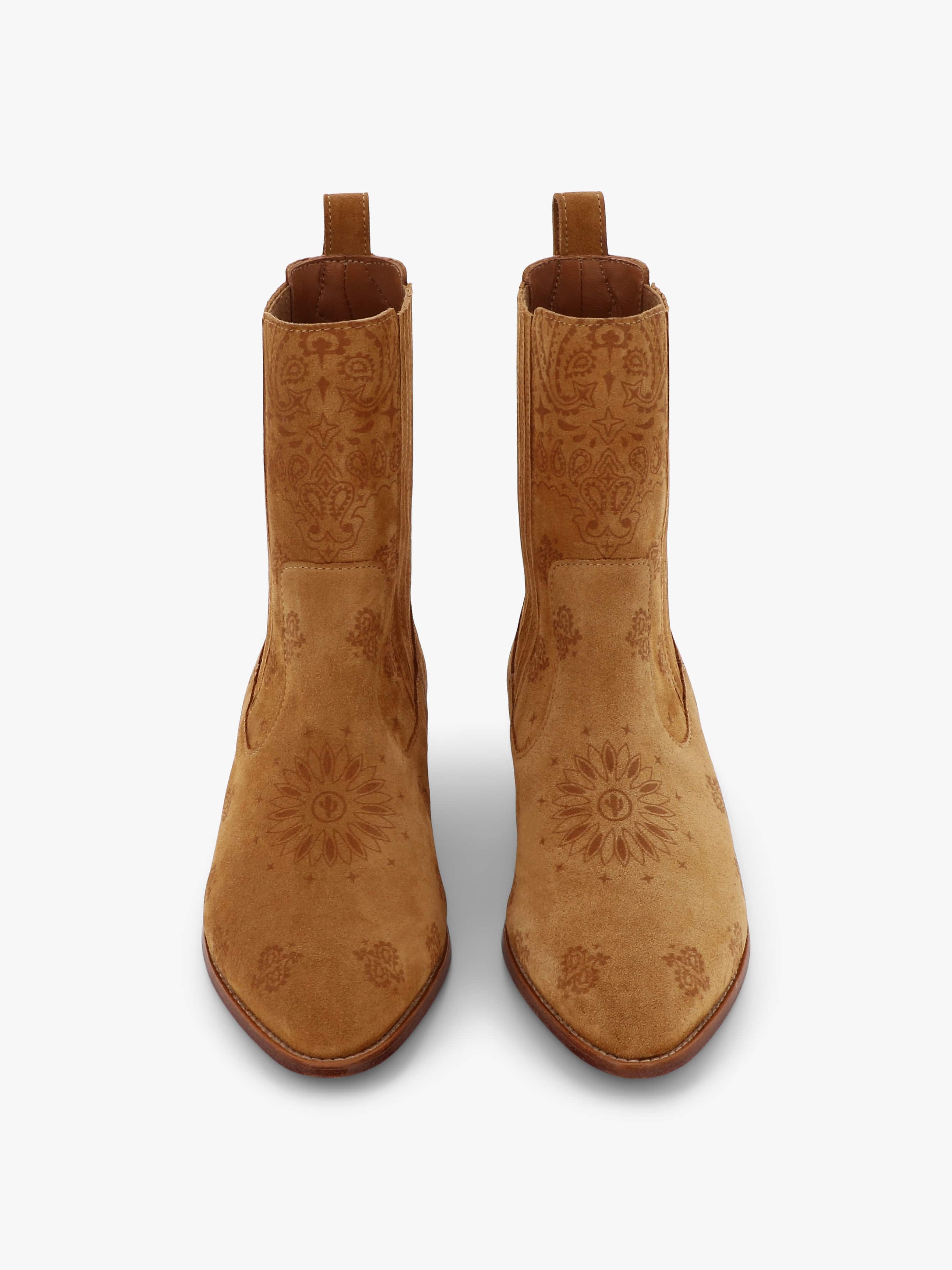 Socque-Arizona-Love-Bottine-Abbey-Daim-Camel-Face