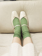 Socque-Ballerine-Ariane-Cuir-Creme-Portee