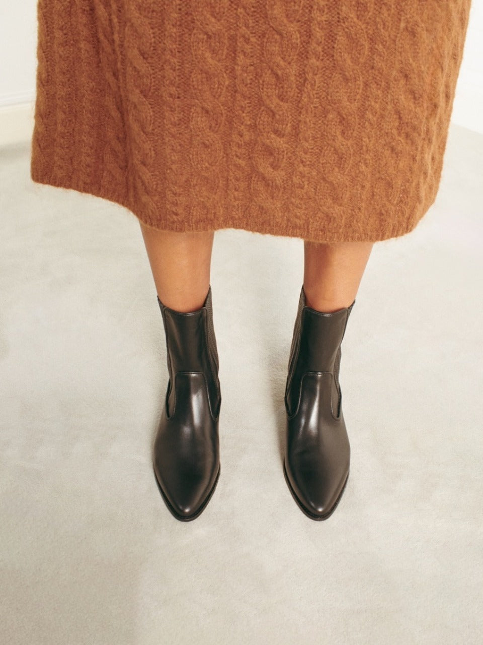 Socque-Bottines-Santiags-Abbey-Noir-Vue-Top-Portee