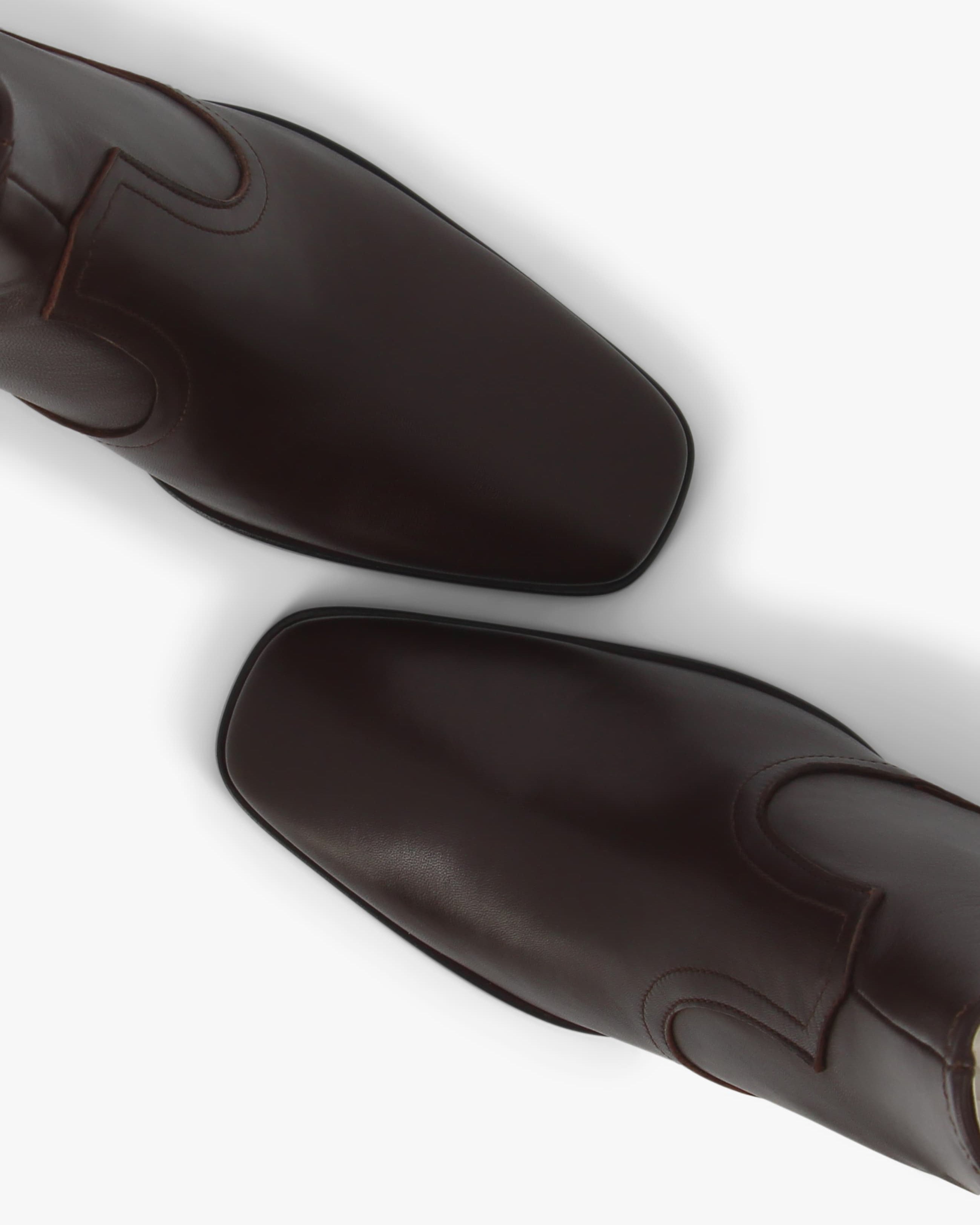 Socque-Cliff-bottine-cuir-marron-talon-top