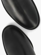 Socque-Dune-Cuir-Noir-Botte-Camarguaise-Talon-Detail-Top