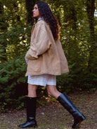 Socque-Dune-Cuir-Noir-Botte-Camarguaise-Talon-portee