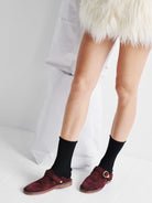 Socque Paris - Lucca Prune - Slipper mule sabot convertible en daim prune