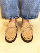 Socque-Mocassin-Indien-Totem-Daim-Sable-Portee-Top