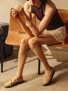 Socque-Mocassin-Indien-Totem-Daim-Sable-Portee