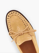 Socque-Mocassin-Indien-Totem-Daim-Sable-Vue-Top