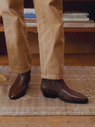 Socque-Abbey-bottine-santiag-cuir-imprime-python-portee