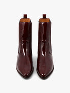 Socque-Paris-Abbey-Cuir-Vernis-Prune-Bottine-Front