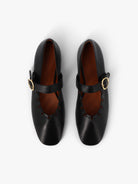 Socque-Paris-Ballerine-Babies-Ginger-Cuir-Lisse-Noir-Vue-Top