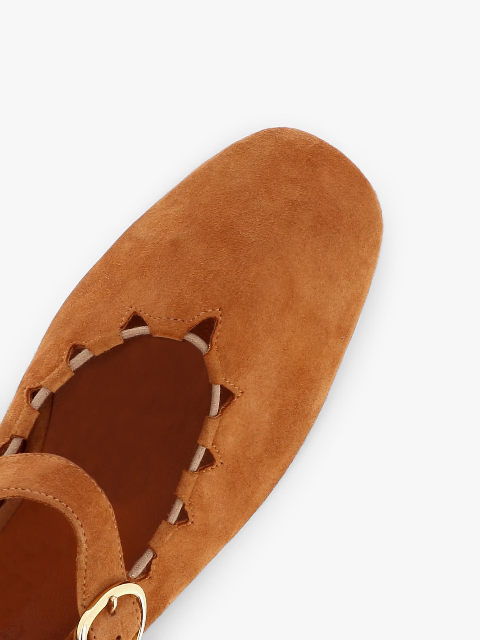 Socque-Paris-Ballerine-Babies-Ginger-Daim-Camel-Vue-Detail