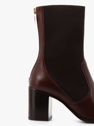 Socque-Paris-Ballerine-Bottine-Cliff-Cuir-Stretch-Chocolat-CloseUp