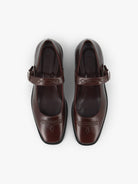 Socque-Paris-Ballerine-Dolly-Cuir-Chocolat-Vue-Top