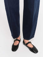 Socque-Paris-Ballerine-Ginger-Cuir-Noir-Portee