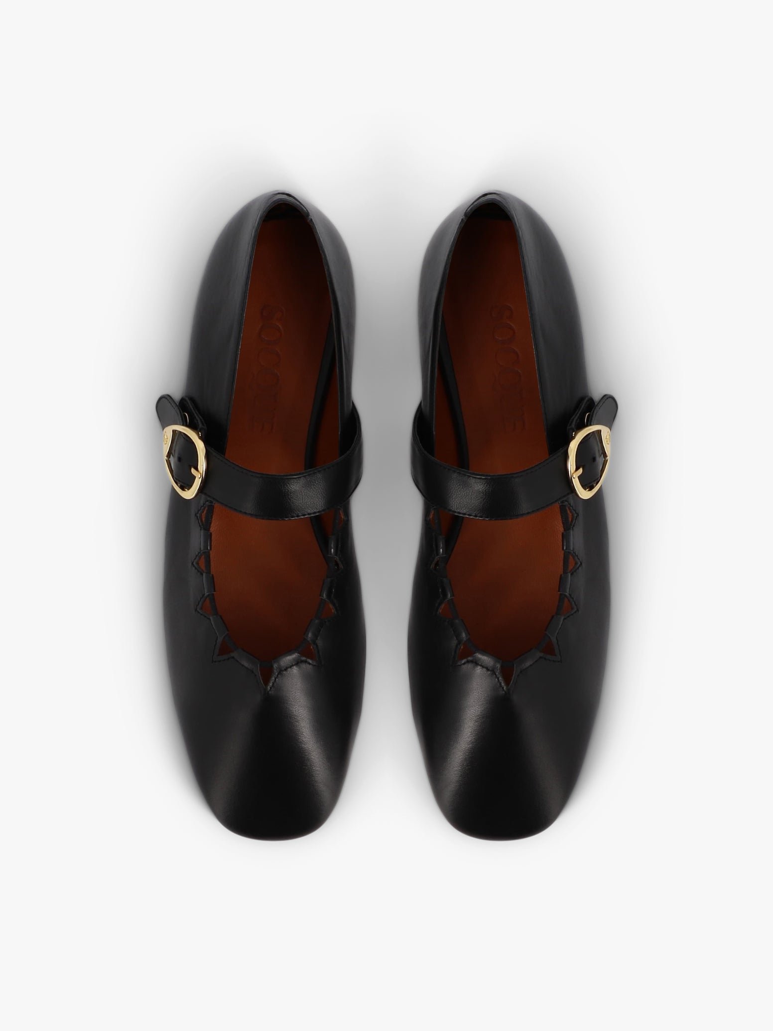 Socque-Paris-Ballerine-Ginger-Cuir-Noir-Vue-Top