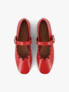 Socque-Paris-Ballerine-Ginger-Cuir-Rouge-Vue-Top