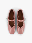 Socque-Paris-Ballerine-Ginger-Cuir-Vernis-Rose-Vue-Top