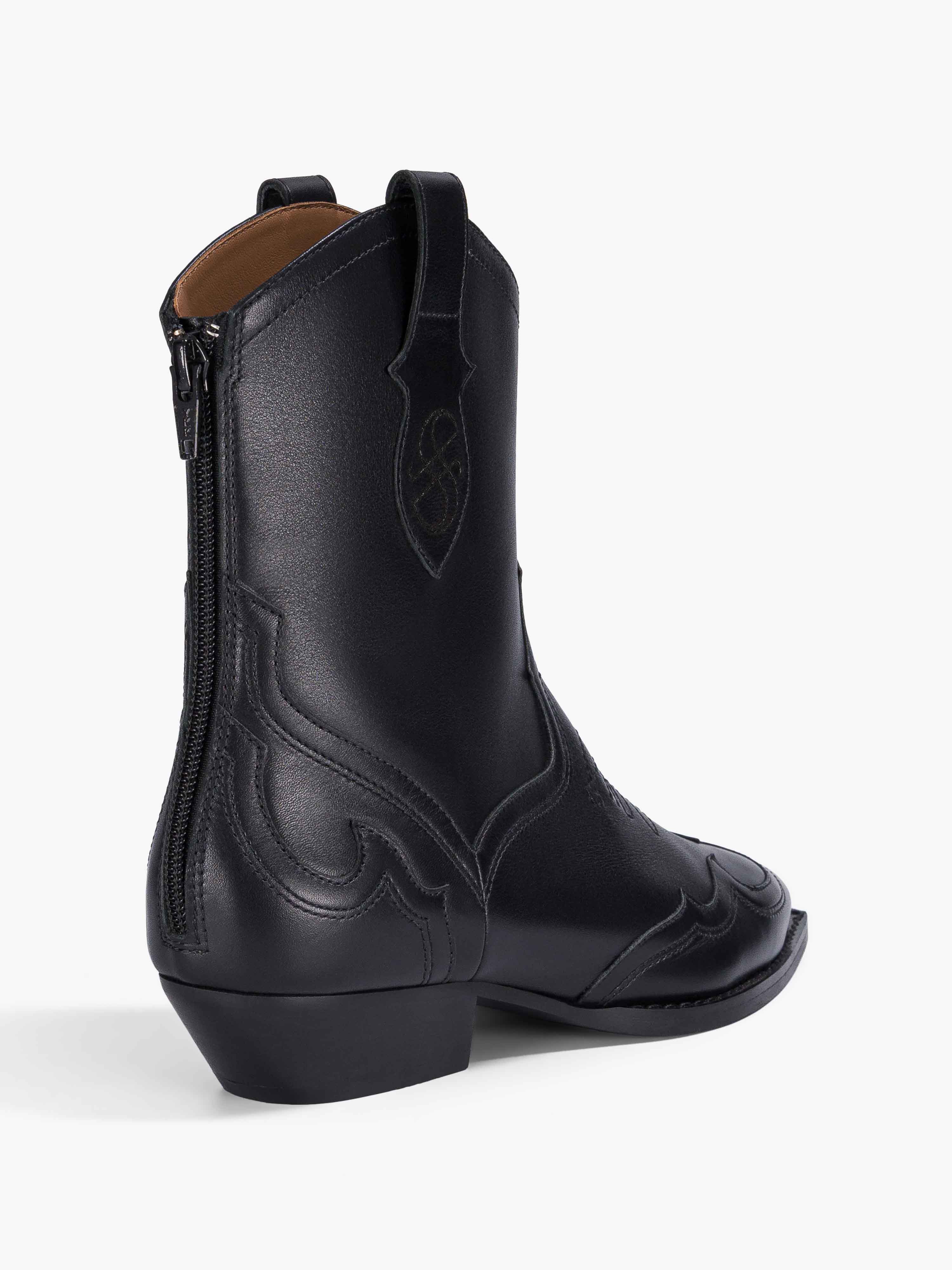 Socque-Paris-Boots-Bottine-Jackson-Cuir-Noir-Back